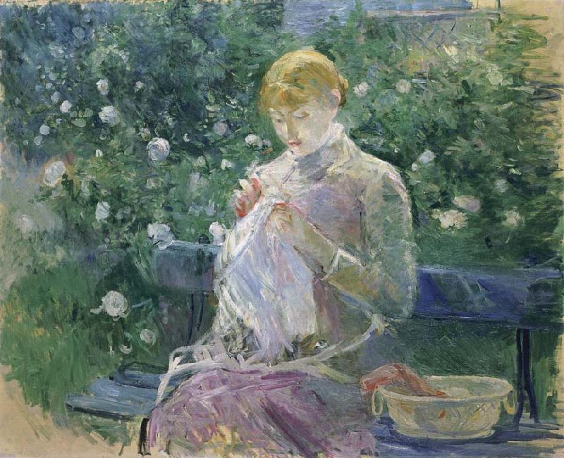 Berthe Morisot Pasie Sewing in the Garden at Bougival oil painting image